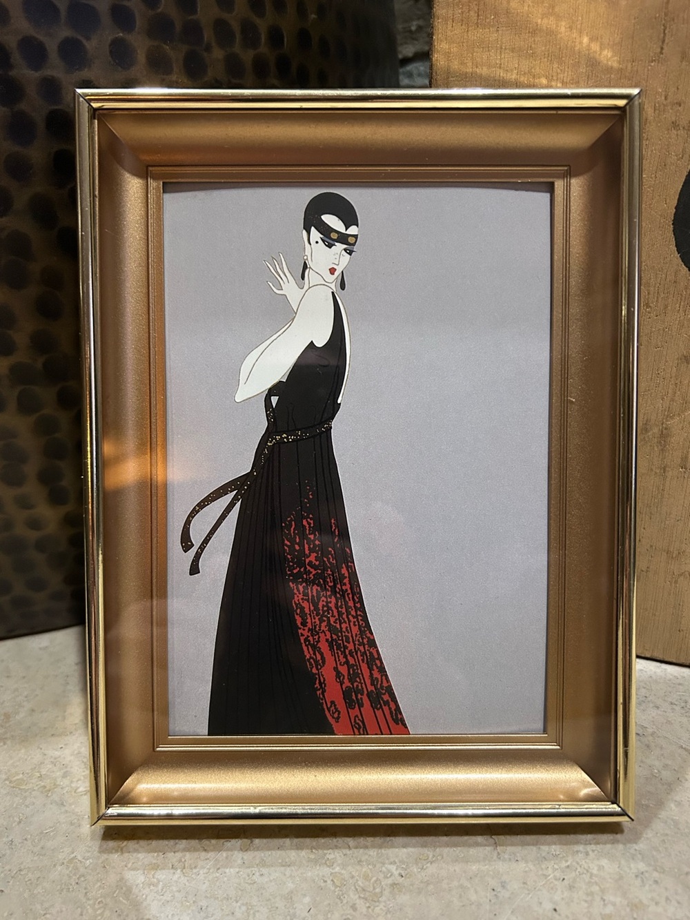 ERTE Vintage Book Print- “Splendeur” Framed Art
